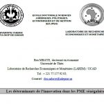 Les déterminants de l’innovation dans les PME sénégalaises - Par Ibra MBAYE